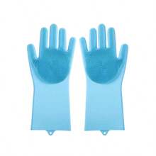 1 Pair Pet Grooming Cleaning Gloves, Dog & Cat Bathing & Shampooing Gloves, Magic Scrubbing Dishwashing Cleaning Sponge, Silicone Dehairing Gloves - Multicolor - View 12
