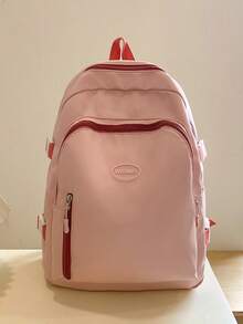 Korean Ins Style Colorblock Backpack, Suitable For Teenage Girls, Waterproof, Multi-Functional, Suitable For Daily Commute, School And Casual Wear - Multicolor - View 16