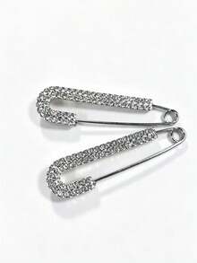 Shiny Rhinestone Safety Pin - Multicolor - View 7