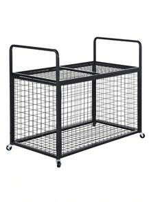 Rolling Sports Ball Storage Cart Lockable Basketball Cage With Double Lids Sport Equipment Holder Organizer For Indoor Outdoor Steel Storage Rack For Garages Playgroup Gym And Schools - 45 X 24 X 25 Inch - View 1