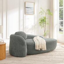 Sofa Grey Made Of Teddy For Living Room - 深灰色 1 人座 - 查看 9