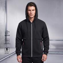 New Korean Style Slim Fit Casual Solid Color Jacket, Designed For Young Men, Fashionable Streetwear - Black - View 2