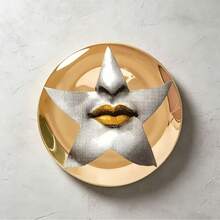 [Creative Decorative Plates]Round Decorative Plate Set | Creative Pattern Opera Star Series Art Wall Hanging Plates & Tabletop Decor - 1PC - View 10