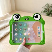Cartoon Cute Big Eye Frog Silicone Tablet Protective Case, Compatible With IPad 7/8/9/10.2 Inch/Air3/Pro 10.5 Inch/10th Gen 10.9 Inch/A16/11th Gen 2025 Inch, Multi-Function Anti-Drop Wear-Resistant Shockproof 2-In-1 Rotatable Stand Tablet Shell - Green - View 16