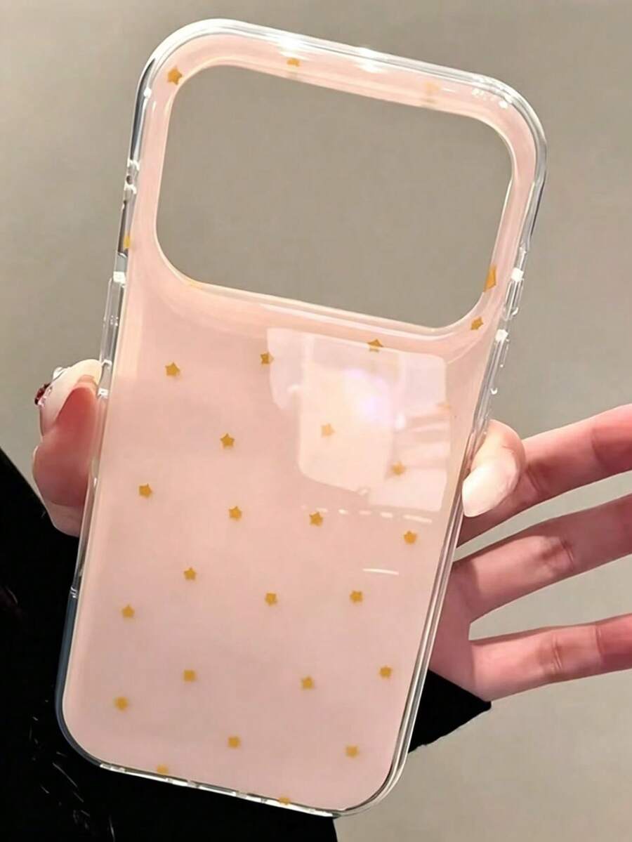 Ins韓系簡約黃色波點手機殼,適用於Apple 17 Pro Max、13/12/16 Pro、新款15 Pro Max,女款純色創意雙層全包覆硬殼保護套 - 粉色 - 查看 1