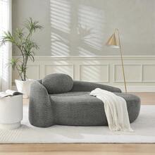 Sofa Grey Made Of Teddy For Living Room - 深灰色 1 人座 - 查看 8