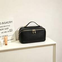 1 Stück PU-Leder Wickeltasche, Wickelaufbewahrungstasche für Mama und Papa, flache offene Make-up-Tasche, Kosmetiktasche für Jungen und Mädchen, Schulanfang, Baby-Essential - Verschiedenfarbig - Übersicht 10