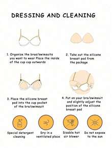 1 Paar wasserdichte unsichtbare Silikon-Push-Up-Brustpads, Sommer-Bikini-Badeanzug-Einlagen, Reise- und Urlaubsessentials, mit Silikon-Brustwarzenabdeckungen - Verschiedenfarbig - Übersicht 11
