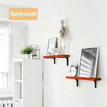 2/4pcs Heavy Duty L-Shaped Shelf Brackets, Iron Right Angle Wall Mount Support, Suitable For Industrial Style Furniture - 8-inch Black Stand (accessory Kit - Screwdriver) - View 4