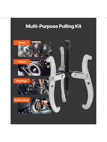 Gear Puller Set 3 In 4 In 6 In 8 In 3 Jaw Bearing Puller With Reversible Jaws 2 Jaw 3 Jaw Pulley Puller Tool 4 PCS Heavy Duty Bearing Puller Tool Kit For Pulley Gear Bearing Flywheel Removal - Default - View 7