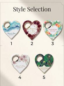 1pc Customized Heart-Shaped Magnetic Bottle Opener Fridge Magnet - Wedding Guest Souvenir, Engagement Party Commemorative Gift, Anniversary Gift, Wedding Room Fridge Decoration. - Multicolor - View 5
