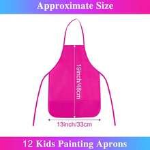 BOUBONI 8 Pcs Kids Apron Painting Aprons For Kids Art Smocks Paint Apron Bulk For Painting Classroom Activity Kitchen Crafts Party Supplies(Rose Red) - Rose Red - View 2