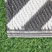 182 X 274 Cm 6x9ft Outdoor Rug Reversible Mat Plastic Straw Rug Portable RV Camping Mat For Garden Deck Picnic Indoor, Black And White - T0001-01-5631 - View 4