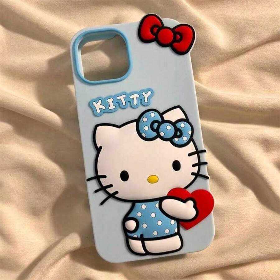 1件裝時尚創意蝴蝶結愛心小貓淺藍色 Sanrio 手機殼,矽膠防水防震防摔材質,可愛時尚,適用於 Apple 17 系列、11/12/12 Pro、13/14/15、13 Pro/14 Pro/15 Pro、12 Pro Max/13 Pro Max/14 Pro Max/15 Pro Max、16、16 Pro、16 Pro Max、17、17 Pro、17 Pro Max、18 Pro/18 Pro Max,手機保護殼 - 淺藍色 - 查看 1