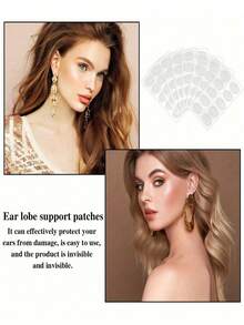 500/300/200/100pcs Earlobe Support Stickers, Ideal For Wearing Heavy Earrings. They Help Secure The Earlobes And Prevent Tearing Or Stretching. Easy To Use, Virtually Invisible, And Suitable For Use At Home, On The Dresser, During Travel - Multicolor - View 6