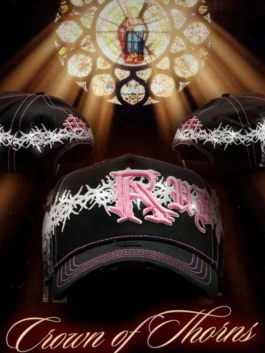 Gorra de béisbol con bordado, estilo urbano, unisex, visera curvada, de malla, de gran tamaño, a la moda, adecuada para uso diario y deportivo. - Beis - Ver 1