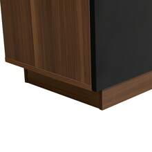 Modern Sideboard 150 X 40 X 85 Cm In Brown Wood Effect Black Doors - Lots Of Storage Space - 黑色和棕色 - 查看 5