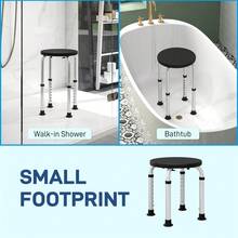 Shower Chair, Height Adjustable Aluminium Shower Stool With Non-Slip Feet For Disabled, Elderly, Black - T0001-01-2216 - View 8