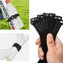 [Heavy-Duty Hook & Loop]  5Pcs  Heavy-Duty Black Reusable Hook And Loop Fastener Straps - Non-Slip Adhesive Backing, Multi-Functional, Durable, And Flexible. Strong Securing Ties - 5PCS - View 1