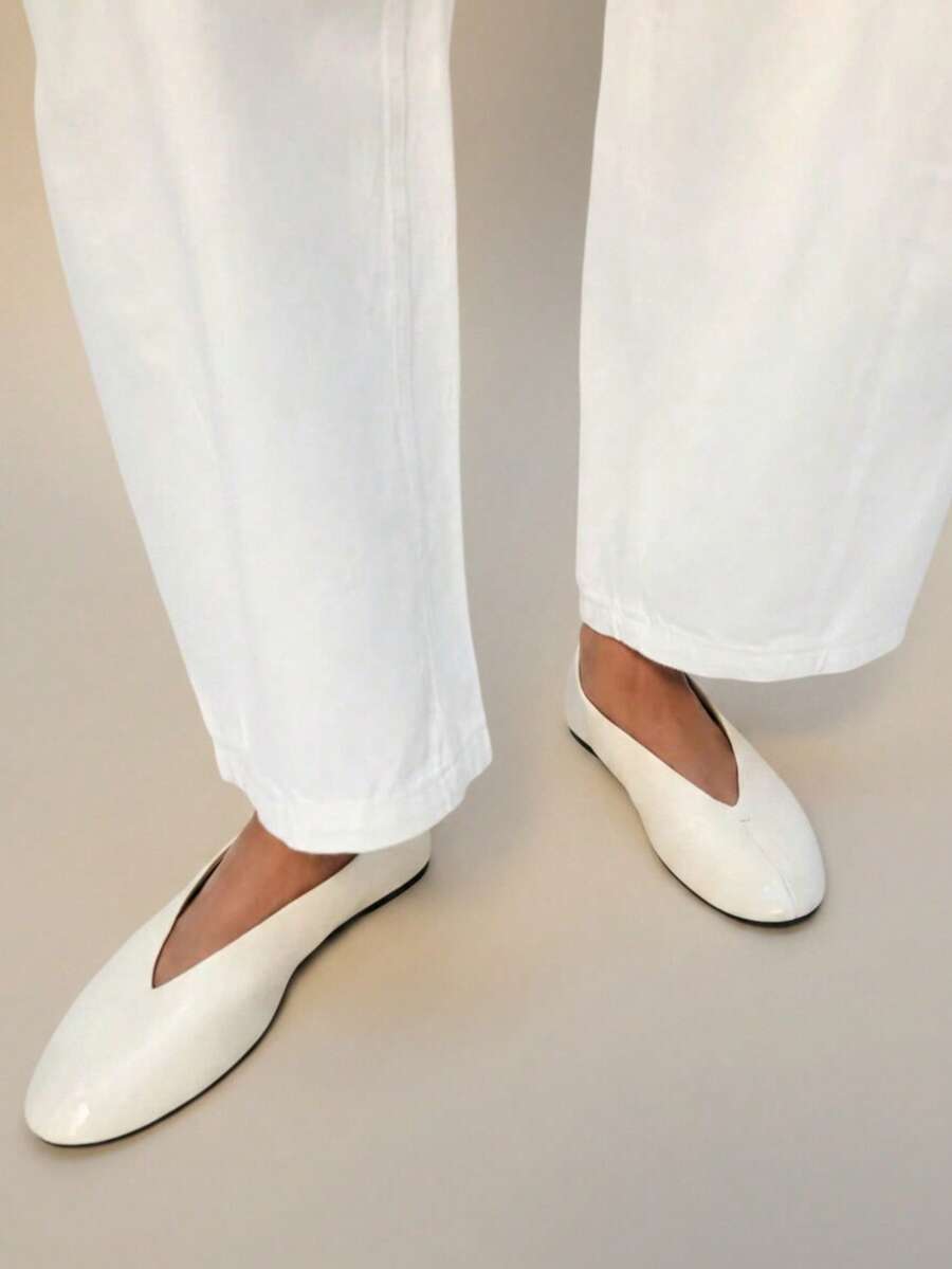 2026 Summer New Soft Sole Round Toe French Mary Jane Flat Ballet Shoes - Beige Thread - View 1