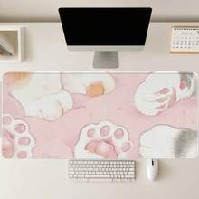 Mousepad gaming ekstra besar ini memiliki desain datar 2D, menjadikannya sempurna untuk para gamer. Mousepad kucing merah muda yang menggemaskan ini memiliki desain anime yang lucu dan alas karet anti selip, sehingga cocok untuk penggunaan di kantor dan komputer. - Mouse Pad - View 1