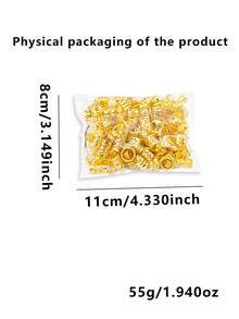 186件優雅編髮飾品 可調節髮圈 精緻圖案復古風女款髒辮飾品 - 金色 - 查看 7