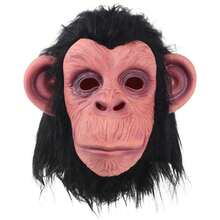 Rubber Black Fur Monkey Face Latex Ape Mask Gorilla Mask Funny Animal Full Face Head Cover Halloween Cosplay Prop Christmas Holiday Party Performance Mask - 1pc Monkey Mask - View 3