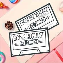 50 Tarjetas Vintage, Tarjetas de Compromiso de Baile, Tarjetas de Solicitud de Canciones de Boda - Tarjetas de Sugerencia de Música - Multicolor - Ver 2