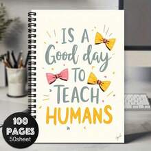Te1pc Of An Aesthetically Thank You Notebook For Teachers, Designed As A Teaching Journal And Record Book. This Fun Notebook Includes Motivational Quotes And Office Planners, Serving As A Diary Planner For Work - One Book (50 Pages, 100 Pages) - View 13