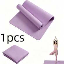 1pc 173*61*0.3cm Lightweight EVA Yoga Mat, Beginner Home Portable Non-Slip Waterproof Foldable Fitness Exercise Mat - Purple - View 10