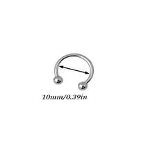 1/5pcs Stainless Steel Hoop Earrings Septum Ring, Silver Horseshoe Cartilage Piercing Jewelry Gift, Round Women's Style, Waterproof Non-Fading Hypoallergenic Body Horseshoe Ring, Nose Ring/Lip Ring Jewelry, 6mm/8mm/10mm/12mm/14mm, Music Festival/Y2K Festival/Autumn Winter Gift/Back To School, Unisex - Round-horseshoe Ring - View 7