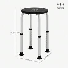 Shower Chair, Height Adjustable Aluminium Shower Stool With Non-Slip Feet For Disabled, Elderly, Black - T0001-01-2216 - View 10
