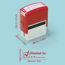 1pc Self-Inking Office Stamp, Teacher Stamp, Office Supplies, Red/Black/Blue Ink, Paid And PASS Set, Automatic Ink Refill - Single Piece - View 2