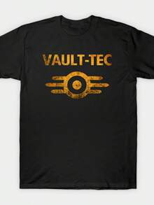 Tricou Vault Tec, tricou casual de vară la modă pentru bărbați - Negru - Vizualizare 2