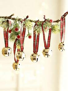 1 Set 6 Pezzi Campanelli Natalizi Riutilizzabili Con Corda, Adatti Per Decorare Albero di Natale, Ghirlanda, Vite, Decorazione Casa, Applicabili Per Natale, Ognissanti, Pasqua, Ringraziamento, Stagione di Laurea E Altre Occasioni, Possono Essere Appesi All'Albero di Natale, Regalo Perfetto Per Festa di Natale, Decorazione Natalizia, Decorazione Stanza, Ornamento Albero di Natale Fai-da-Te - oro - Visualizzare 6