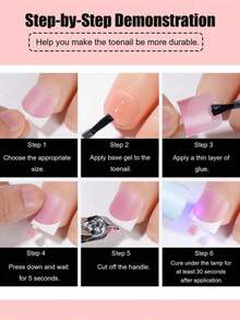 120pcs French Short Square Glossy Multi-Color False Toenails, Full Coverage Soft Gel Removable Nail Stickers, Suitable For Women/Girls Home DIY Manicure Salon, DIY Pedicure Supplies - Multicolor - View 6
