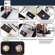 3mm Grommet Kit, 400pcs Plated Copper Metal 3mm Eyelets 3mm Grommet, Eyelets And Washers With Storage Box And 3 Hand Tools For Leather Craft, Clothing Modification Clothes Sewing - White - View 3