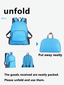 Travel Universal Foldable Backpack - Foldable Leather Bag - Travel Backpack With Shoulder Straps - Multicolor - View 2