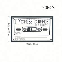 50pcs,Vintage Cards,Dance Promise Cards,Wedding Song Request Cards - Music Suggestion Cards - Multicolor - View 11
