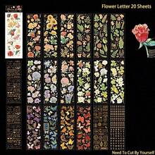 20 Sheets Transparent Flower Stickers ForScrapbooking PET Vintage Plants Stickers Clear FlowerDecorative Waterproof DIY Non-Self-Adhesive PaperFor Scrapbook Journal Album Laptop Card Making - Flowers Bloom Like Poetry - View 8