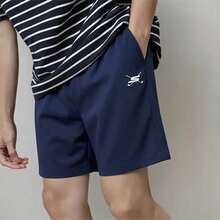 Skechers 男士高爾夫系列鬆緊腰插袋冰感速乾寬鬆五分褲運動短褲 - 藏蓝色 - 查看 3