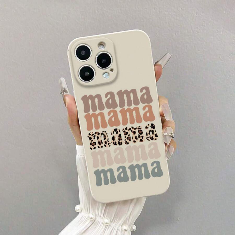 Phone Case - Cube Retro White MAMA Design, Shockproof Full Protection Precision Case, Suitable For Apple  7/8/X/Xs/Xr/Xs Max/11/12/13/14/15/16Pro Max - Antique White - View 1