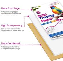 Tracing Paper 9x12 Inch - 50 Sheets 41lb/63gsm Transparent Trace Paper For Sketching, Preliminary Drawing, Drafting &Amp; Art Projects - Premium Translucent Tracing Paper For Pencil, Marker And Ink - ColorD - View 3