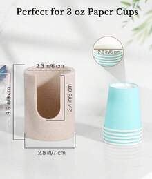 Luxspire Bathroom Cup Dispenser, 3oz Dixie Cup Dispenser, Resin Dixie Cup Holder, Disposable Paper Cup Holder For Bathroom, Cotton Pad Holder, Guest Bathroom Essentials, Beige - ColorA - View 5