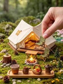 9pcs/1pc Mini Camping Food Pot Basket Bread Chestnut Miniature Decor, Realistic Tiny Resin Decoration Set, Dollhouse Kitchen Accessories, Micro Landscape Fairy Garden Decor, DIY Terrarium Small Ornaments, Home Desktop Party Holiday Seasonal Decoration - Boiled Tea - View 7