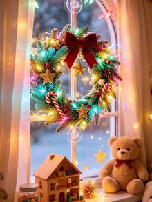 1pc Christmas Window Light Decoration, Battery Operated Hanging Warm White Glowing Tree Bell Star Shaped LED Suction Cup Light, Suitable For Christmas Tree, Fireplace, Indoor And Outdoor Decoration - Warm Color - View 13