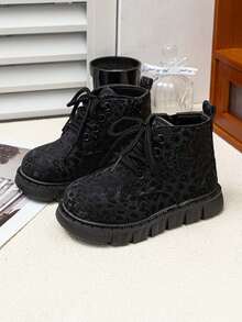 Unisex Kids' High-Top Ankle Boots, Soft Sole Non-Slip Single-Layer Lining Fashionable Comfortable Ankle Boots - Black - View 4