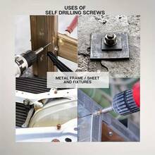 50 Sets Of Heavy-Duty Stainless Steel Self-Tapping Screws - Waterproof And Rust-Proof With Washers, Suitable For Outdoor Metal R - WHITE - View 4