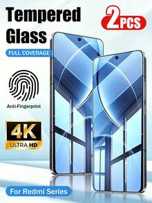 Yezodawee 2 buah Pelindung Layar Kaca Tempered 9D Definisi Tinggi dengan Perekat Penuh, Kompatibel dengan Redmi Note 9/Note 10/Note 11/Note 12 Pro/9/10, Pelindung Layar Cakupan Penuh - Clear - View 1