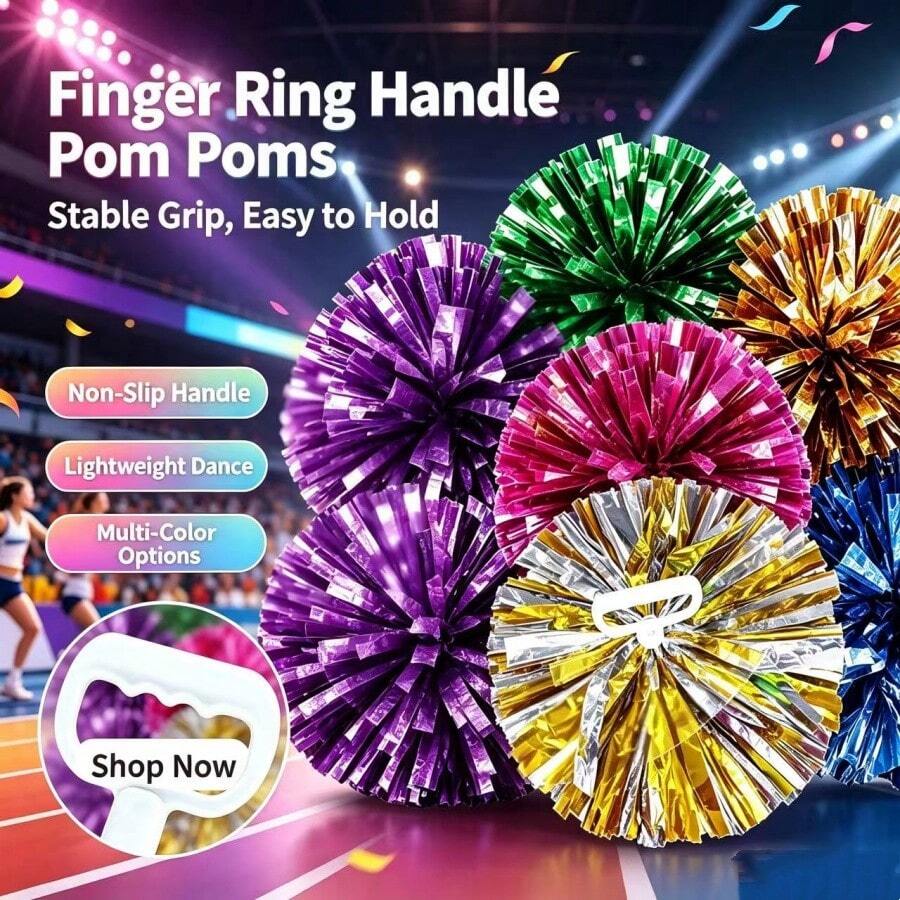 2pcs Football/Basketball Cheerleading Handballs, Four-Finger Grip Series Football Handballs, Suitable For Sports Team Activities, Dance Performances, Square Dance Game Props, Dance And Cheerleading Support Props, Suitable For Outdoor Sports Team Performance Handballs, Football World Cup Support Wristbands - Multicolor - View 1